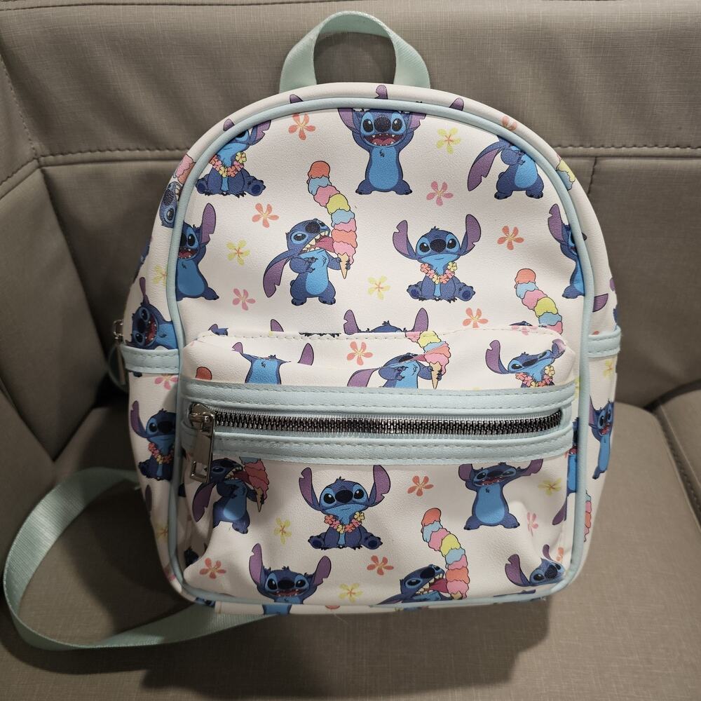 Disney Lilo and Stitch Stitch 10" Mini Backpack Daypack All Over Print Ice Cream